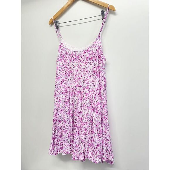 AQUA Mini Dress Size Medium Spaghetti Strap Floral Pink White NEW - Picture 4 of 9